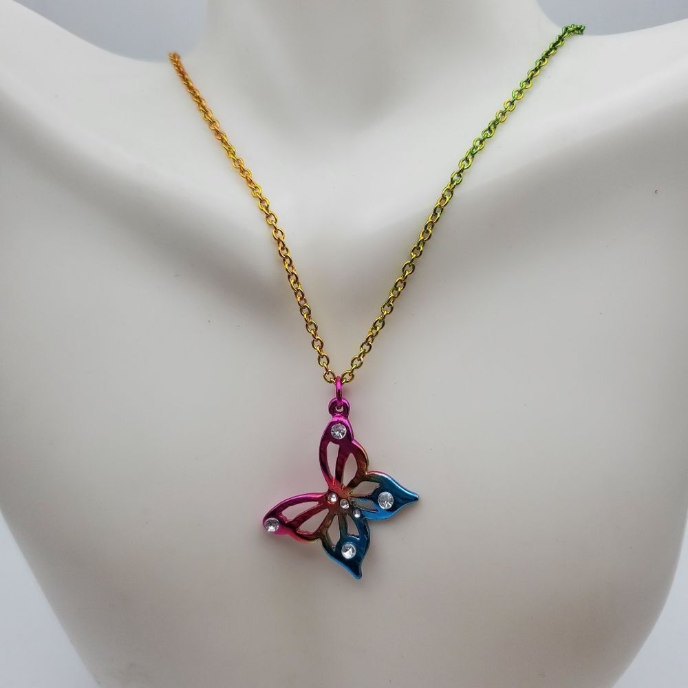 Rainbow Brite‎ butterfly necklace